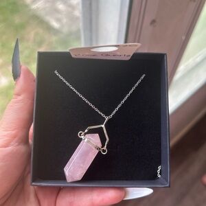 Rose Quartz sterling Silver Necklace bohemian crystal cottagecore fairycore